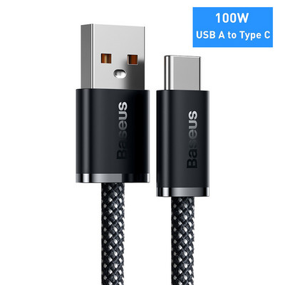 Cablu USB Baseus 100W Cablu de sârmă pentru încărcare rapidă 6A Cablu de telefon Ultra Data USB C pentru Xiaomi Mi 10