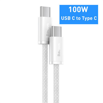 Cablu USB Baseus 100W Cablu de sârmă pentru încărcare rapidă 6A Cablu de telefon Ultra Data USB C pentru Xiaomi Mi 10