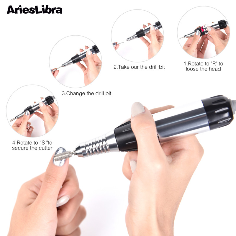 30000 RPM nagų gręžimo rankenos antgalis elektrinei nagų gręžimo mašinai Nagų dailės manikiūro pedikiūro gręžimo mašinos nagų priedai