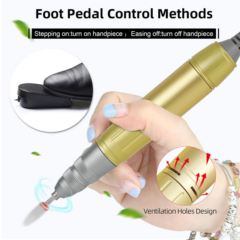 Noua mașină electrică de găurit pentru unghii, 40000 rpm, pentru manichiură, cu gel acrilic, șlefuitor pentru unghii, mod pauză, echipament profesional pentru arta unghiilor