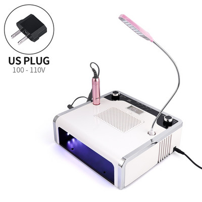 108 W 4 U 1 Pro Nail Manikura Poliranje & Usisavanje & Sušenje & Osvjetljenje Bušilica za nokte Sakupljač prašine za nokte sa lampom za sušenje i svjetlom