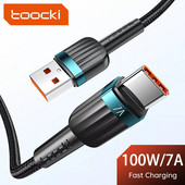 Toocki 7A 100W USB C kabel Tip C za Huawei P50 P40 Brzo punjenje Punjač Data USB-C kabel za Xiaomi 12 Poco F3 Samsung
