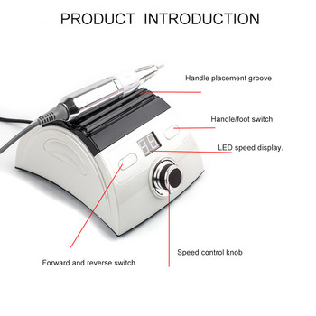 Професионална електрическа бормашина за нокти Струг 35000 RPM LED дисплей машина за маникюр с резервна бормашина за нокти Инструмент за оборудване за нокти