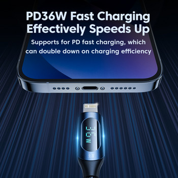 Toocki USB Type C кабел за iPhone 14 13 12 11 Pro Max X Xr 8 7 Plus PD 36W бързо зарядно устройство Lightning кабел Кабел за данни Кабел за iPad