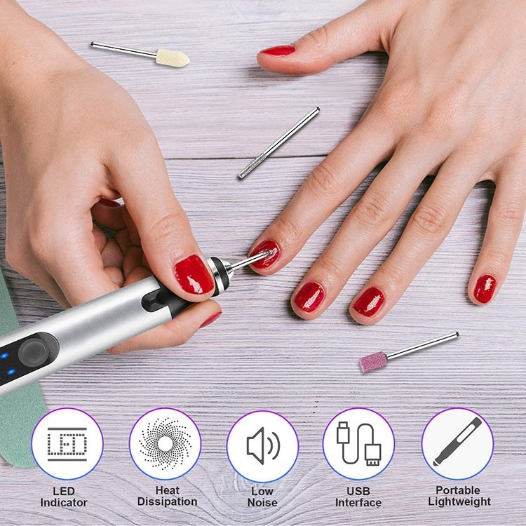 Električna bušilica za nokte Bežična bušilica za nokte Aryclic mašina za turpiju za nokte za manikuru i pedikuru Profesionalni salonski alat za nokte