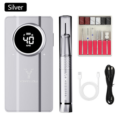 40000RPM električna brusilica za bušilicu za nokte sa snažnim motorom bez četkica punjiva električna mašina za poliranje akrilnih noktiju