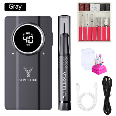 40000RPM električna brusilica za bušilicu za nokte sa snažnim motorom bez četkica punjiva električna mašina za poliranje akrilnih noktiju