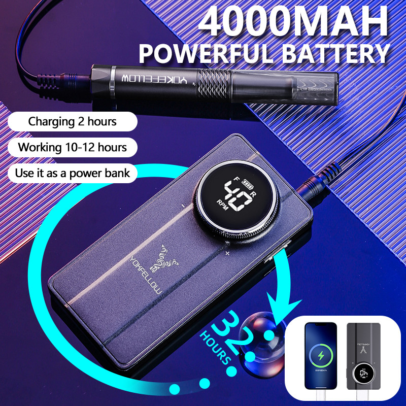 40000RPM električna brusilica za bušilicu za nokte sa snažnim motorom bez četkica punjiva električna mašina za poliranje akrilnih noktiju