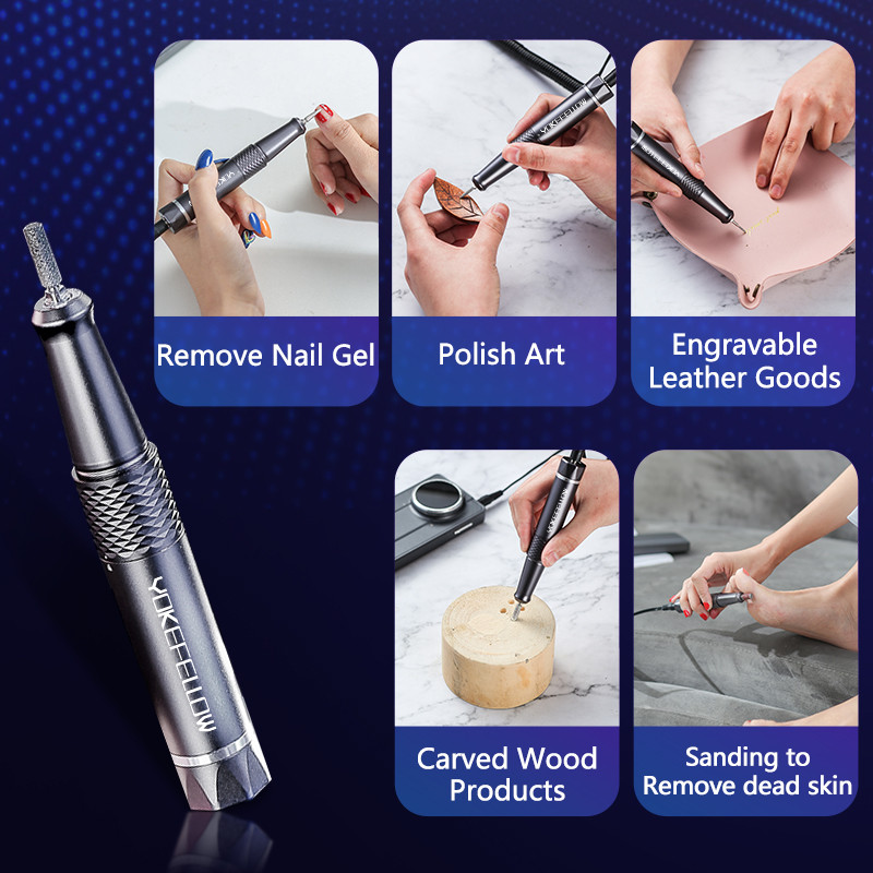 40000RPM električna brusilica za bušilicu za nokte sa snažnim motorom bez četkica punjiva električna mašina za poliranje akrilnih noktiju