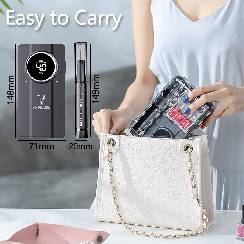 40000RPM električna brusilica za bušilicu za nokte sa snažnim motorom bez četkica punjiva električna mašina za poliranje akrilnih noktiju