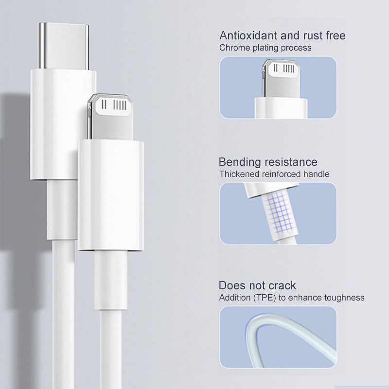 1-2 ks originálny 20W rýchlonabíjací kábel pre Apple iPhone 13 12 11 14 Pro XS Max Mini USB TYPE CX XR 8 14 Plus SE AirPods kábel