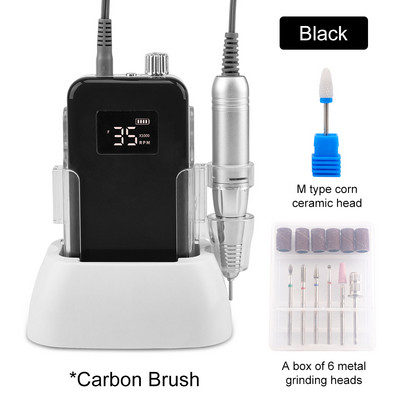 Profesionalūs nagų priedai ir įrankiai Anglies šepetėlis 35000 aps./min. belaidis įkraunamas nagų gręžimo staklės gręžtuvas Efile