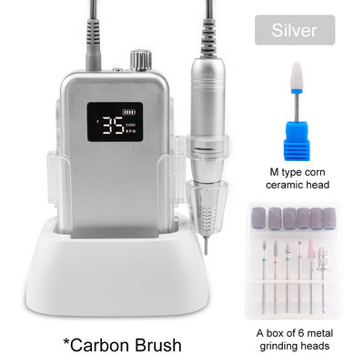 Profesionalūs nagų priedai ir įrankiai Anglies šepetėlis 35000 aps./min. belaidis įkraunamas nagų gręžimo staklės gręžtuvas Efile