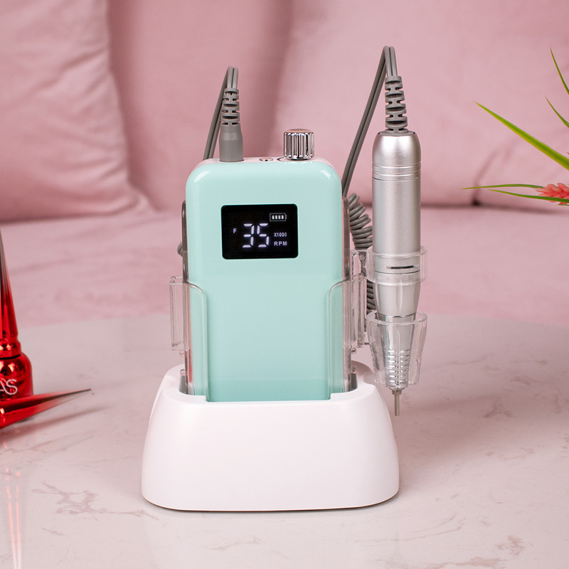 Profesionalūs nagų priedai ir įrankiai Anglies šepetėlis 35000 aps./min. belaidis įkraunamas nagų gręžimo staklės gręžtuvas Efile