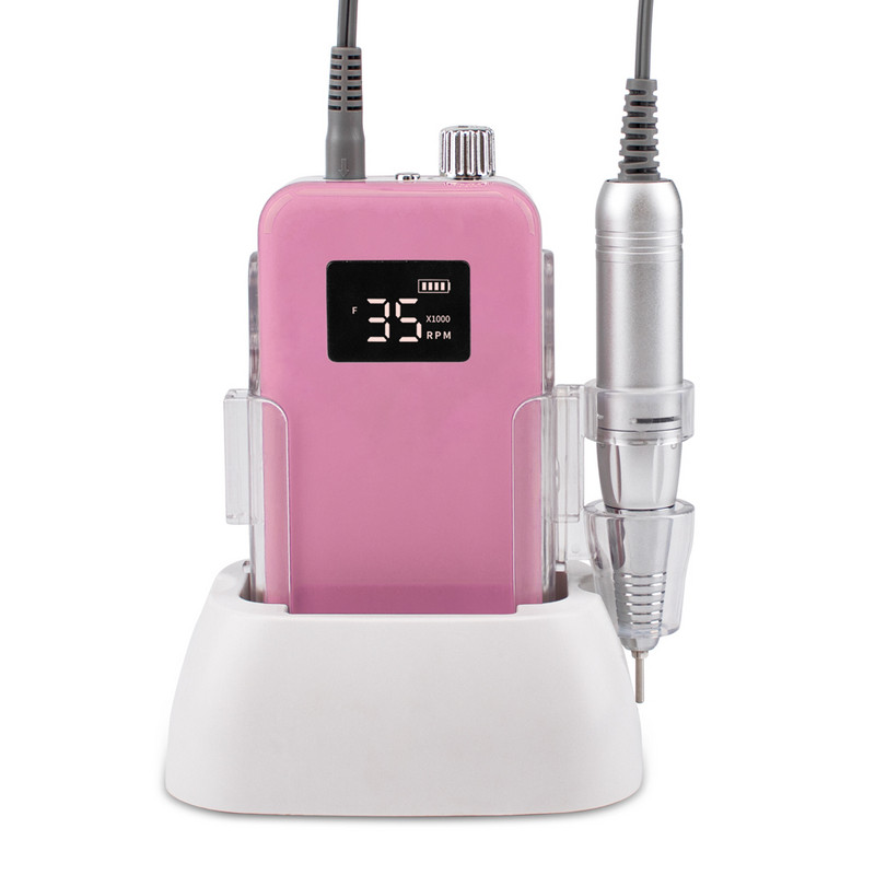 Profesionalūs nagų priedai ir įrankiai Anglies šepetėlis 35000 aps./min. belaidis įkraunamas nagų gręžimo staklės gręžtuvas Efile