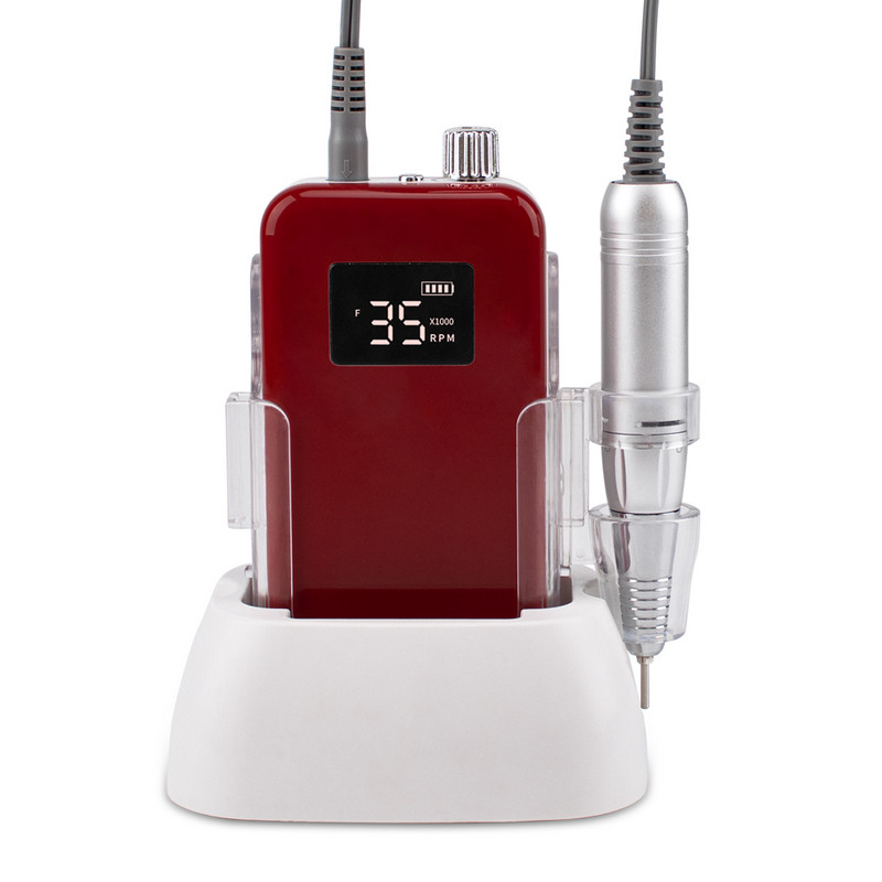 Profesionalūs nagų priedai ir įrankiai Anglies šepetėlis 35000 aps./min. belaidis įkraunamas nagų gręžimo staklės gręžtuvas Efile