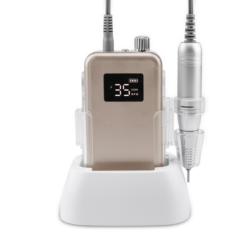 Profesionalūs nagų priedai ir įrankiai Anglies šepetėlis 35000 aps./min. belaidis įkraunamas nagų gręžimo staklės gręžtuvas Efile