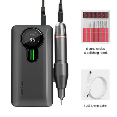 Mașină de găurit unghii 35000 RPM Freză electrică de găurit unghii fără perii pentru manichiură Pilă electrică portabilă de unghii pentru lac de gel