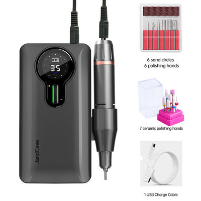 Mașină de găurit unghii 35000 RPM Freză electrică de găurit unghii fără perii pentru manichiură Pilă electrică portabilă de unghii pentru lac de gel