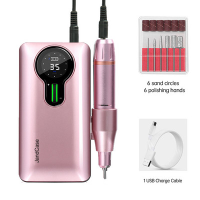 Mașină de găurit unghii 35000 RPM Freză electrică de găurit unghii fără perii pentru manichiură Pilă electrică portabilă de unghii pentru lac de gel