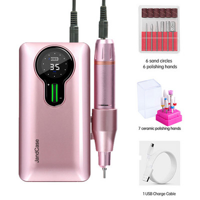 Mașină de găurit unghii 35000 RPM Freză electrică de găurit unghii fără perii pentru manichiură Pilă electrică portabilă de unghii pentru lac de gel