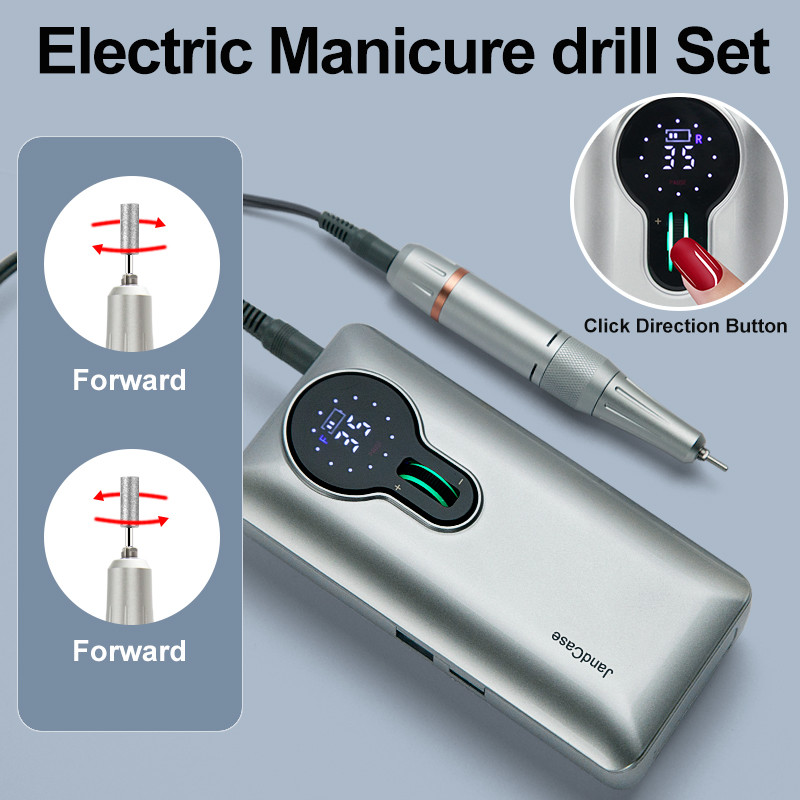Mașină de găurit unghii 35000 RPM Freză electrică de găurit unghii fără perii pentru manichiură Pilă electrică portabilă de unghii pentru lac de gel