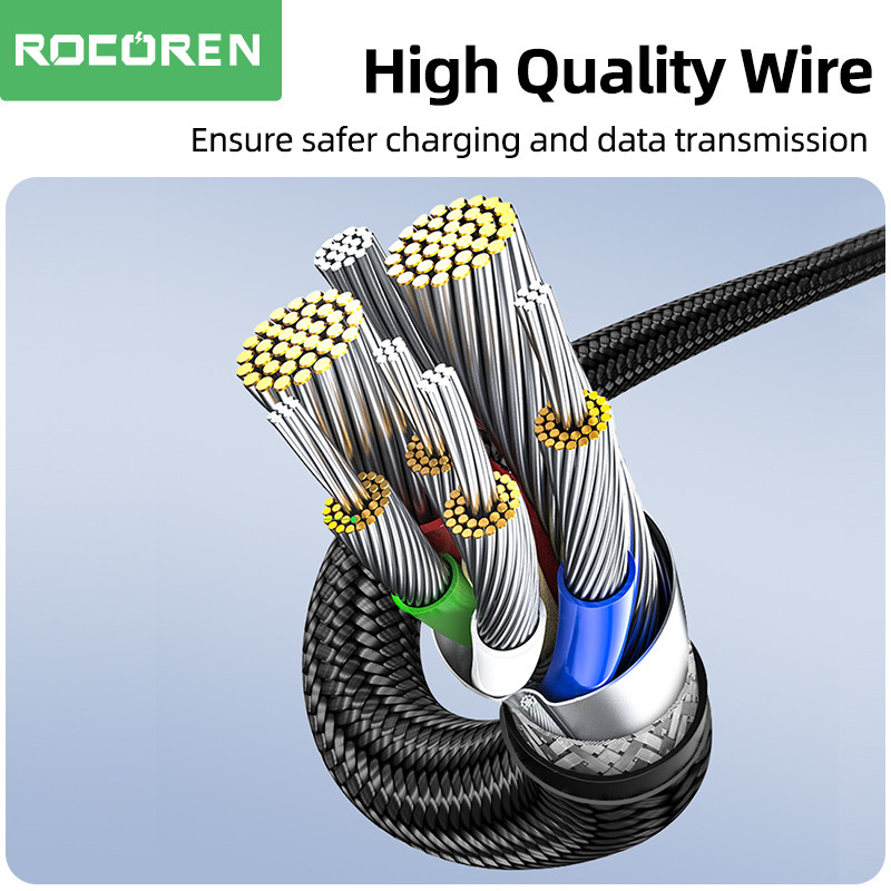 Rocoren 100W USB C - USB Type C kábel USB PD gyorstöltő töltőkábel USB-C 5A TypeC kábel 2M Macbookhoz Samsung Xiaomi POCO