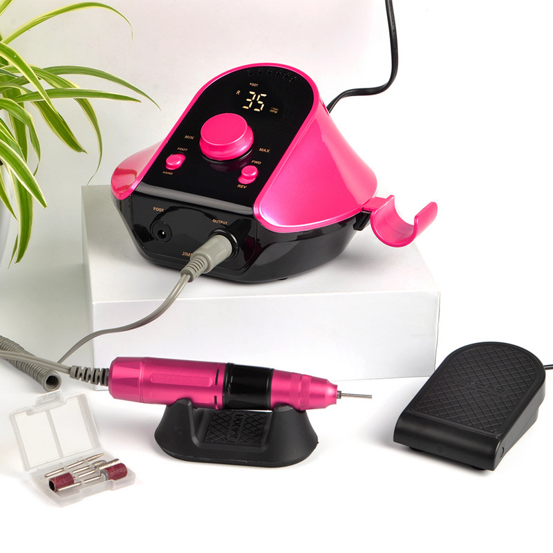 Profesionalna električna bušilica za nokte od 45 W, stroj za manikuru velike brzine 35000 RPM sa 6 svrdla za nokte Turpija za nokte