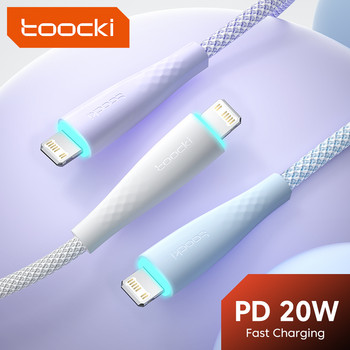 Toocki 20W PD USB C кабел за iPhone 13 14 Pro Max 12 Mini XS XR 7 8 Plus iPad Data USB Type C кабел за бързо зареждане Lightning Wire