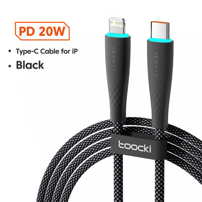 Καλώδιο USB C PD Toocki 20W για iPhone 13 14 Pro Max 12 Mini XS XR 7 8 Plus δεδομένων iPad USB Τύπου C Καλώδιο γρήγορης φόρτισης Lightning Wire