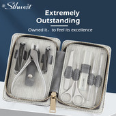 Set za manikuru 8 u 1 profesionalni praktični komplet s kožnom torbicom Škare za nokte od nehrđajućeg čelika Alat za osobnu njegu