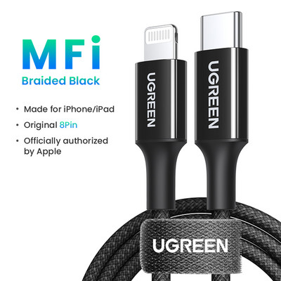 UGREEN MFi 20W PD USB C na Lightning kabel za iPhone 14 13 12 11 Pro Max Kabel za brzo punjenje tip C za iPhone Punjač za iPad