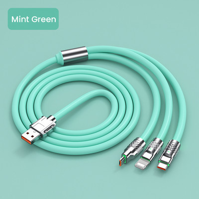3 az 1-ben 2 az 1-ben 6A 120 W USB gyorstöltő kábel iPhone Micro USB Type-C 8 tűs töltőkábel Huawei Samsung Xiaomi Wird kábelhez