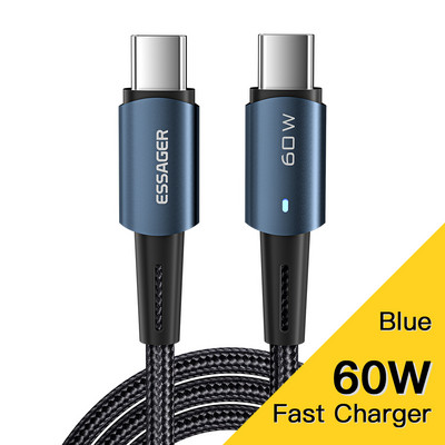 Essager 100W USB tip C na USB C kabel za Xiaomi Huawei P30 P40 Pro 5A kabel za brzo punjenje podatkovni kabel za Samsung S21 Ultra S20