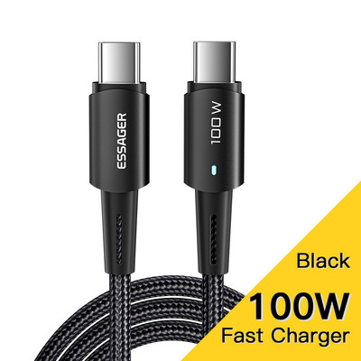 Essager 100W USB tip C na USB C kabel za Xiaomi Huawei P30 P40 Pro 5A kabel za brzo punjenje podatkovni kabel za Samsung S21 Ultra S20