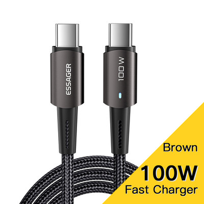 Essager 100W USB tip C na USB C kabel za Xiaomi Huawei P30 P40 Pro 5A kabel za brzo punjenje podatkovni kabel za Samsung S21 Ultra S20