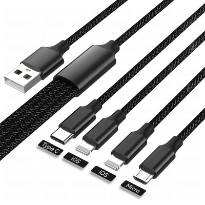 Cablu USB 3A 4 în 1 Cablu de încărcare C Cablu de încărcare Micro USB pentru Iphone 13 12 11 Huawei Xiaomi Samsung Cablu Lightning Cablu de date