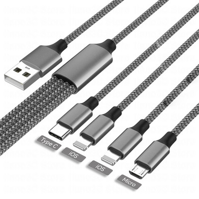 Cablu USB 3A 4 în 1 Cablu de încărcare C Cablu de încărcare Micro USB pentru Iphone 13 12 11 Huawei Xiaomi Samsung Cablu Lightning Cablu de date
