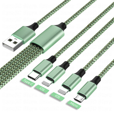 Cablu USB 3A 4 în 1 Cablu de încărcare C Cablu de încărcare Micro USB pentru Iphone 13 12 11 Huawei Xiaomi Samsung Cablu Lightning Cablu de date