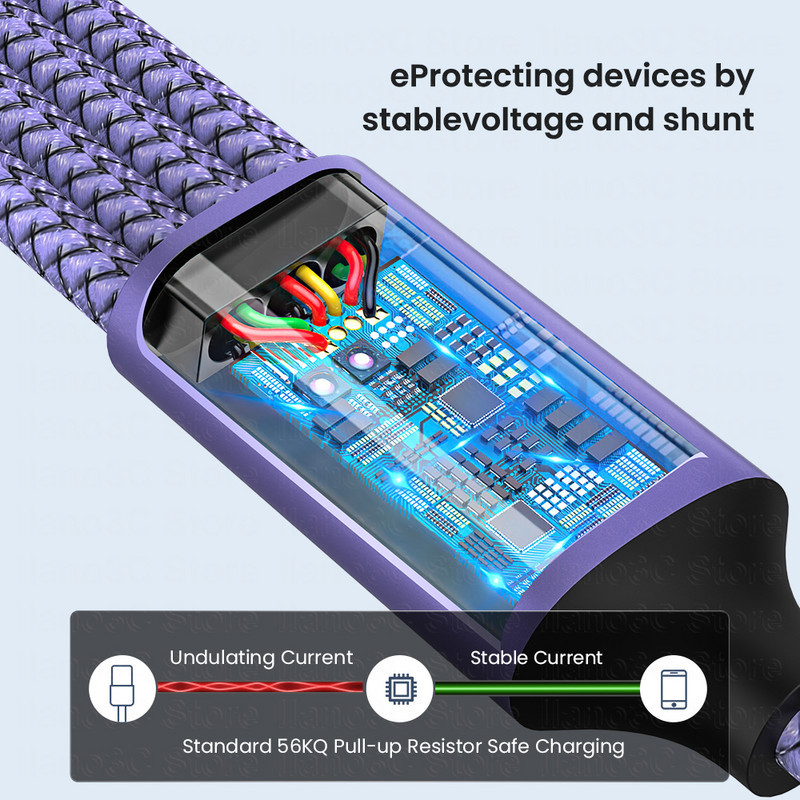 Cablu USB 3A 4 în 1 Cablu de încărcare C Cablu de încărcare Micro USB pentru Iphone 13 12 11 Huawei Xiaomi Samsung Cablu Lightning Cablu de date