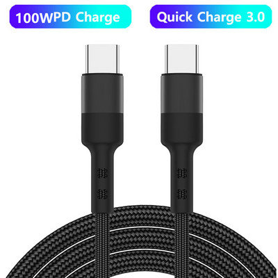 Cablu USB C la USB tip C de 100W USBC PD Cablu de încărcare rapidă pentru încărcare USB-C 5A QC4.0 Cablu tip C 2M pentru Macbook Samsung Xiaomi POCO