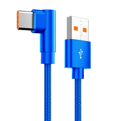 Cablu USB tip C 66W 90 grade 6A Încărcare rapidă pentru Xiaomi Samsung Huawei Încărcare rapidă Cabluri USB C Cablu unghi pentru jocuri tip C