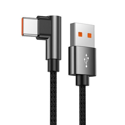 Cablu USB tip C 66W 90 grade 6A Încărcare rapidă pentru Xiaomi Samsung Huawei Încărcare rapidă Cabluri USB C Cablu unghi pentru jocuri tip C