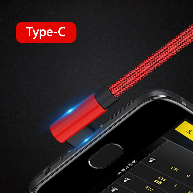 C típusú USB-kábel 66W 90 fokos 6A gyorstöltés Xiaomi Samsung Huawei gyorstöltő USB C-kábelekhez, C-típusú szögjátékkábel