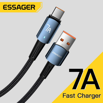 Essager 7A USB C-kaabel 100 W USB-tüüpi C-kaabel C-tüüpi kiirlaadimiskaabel Huawei P40 Pro Honor 70 Pro kiirlaadimise andmekaabli jaoks