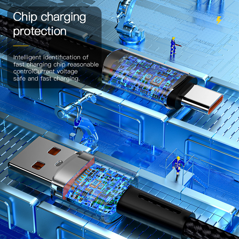 Essager 7A USB C-kaabel 100 W USB-tüüpi C-kaabel C-tüüpi kiirlaadimiskaabel Huawei P40 Pro Honor 70 Pro kiirlaadimise andmekaabli jaoks