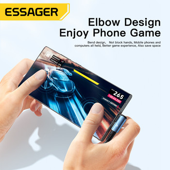 Essager 7A USB Type C кабел 90 градуса за OPPO 100W кабел за бързо зареждане за Honor Huawei Oneplus Realme ъглово зарядно устройство Кабел за данни