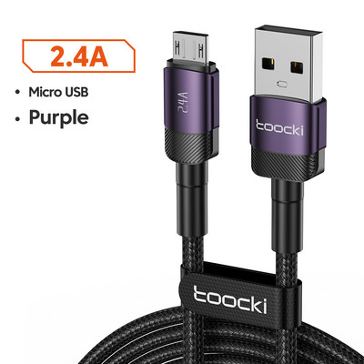 Toocki Micro USB Cable 2.4A Fast Charging Micro Data Cord for Samsung S6 S7 Redmi Note 4 for Headpone Earphone iPad Micro USB