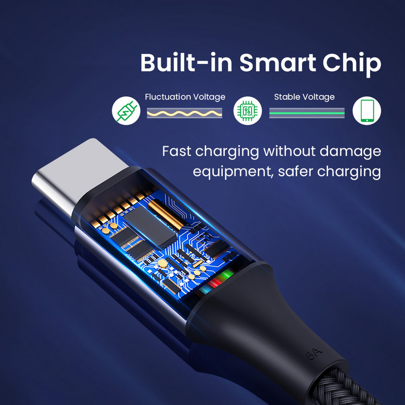 Cablu PD 60W/100W USB C la USB tip C pentru Xiaomi Redmi Note 8 Pro Încărcare rapidă 4.0 Încărcare rapidă pentru cablu de date MacBook Pro