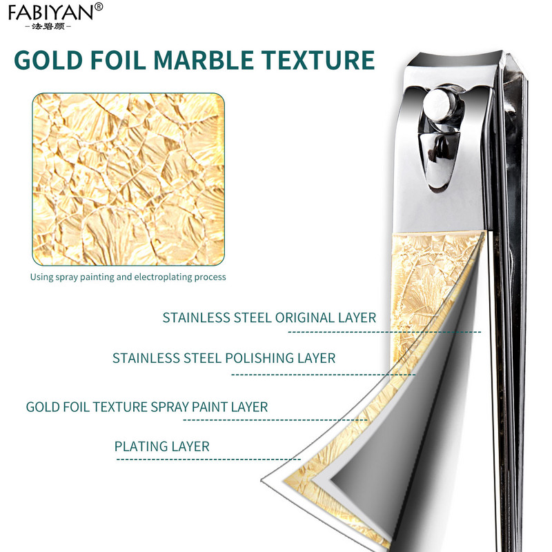 Set de manichiură Pedichiură Kit de unghii Dispozitiv de tăiat unghii Dispozitiv de tăiat din oțel inoxidabil Cuticule Foarfece Instrument cu carcasă de aur